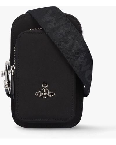 Vivienne Westwood Recycled Nylon Vegan Black Phone Cross-body Bag