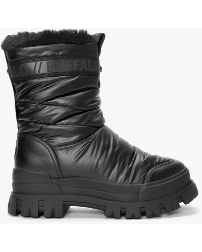 Buffalo Aspha Quilted Vegan Black Snow Boots