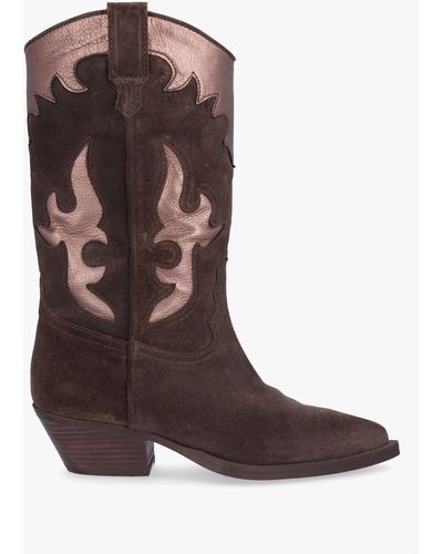 Alpe Amory Brown Suede Western Boots