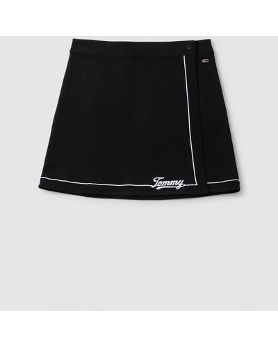 Tommy Hilfiger Th Baseball Wrap Mini Skirt - Black