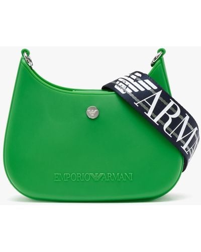 Emporio Armani Recycle Pvc Green & Navy Gummy Shoulder Bag