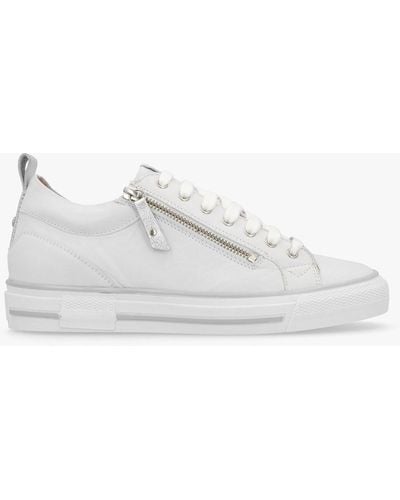 Moda In Pelle Brayleigh White & Silver Leather Sneakers