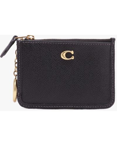 COACH Mini Skinny Black Leather Id Purse