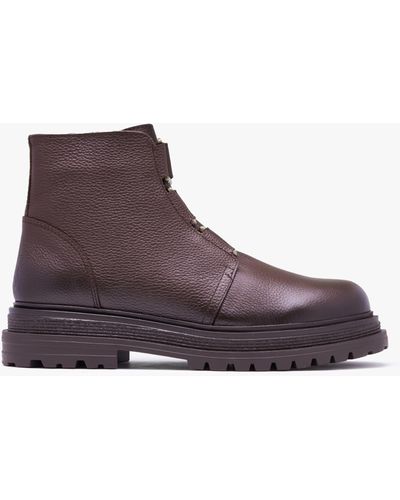 Daniel Vulcan Brown Leather Ankle Boots