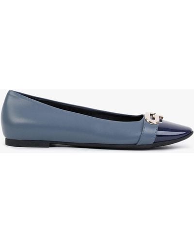 Furla Chain Navy Leather Ballerina Court Shoes - Blue