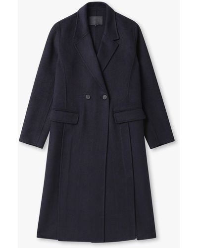 Levete Room Womens Owa Wool Overcoat In Dark Navy - Blue