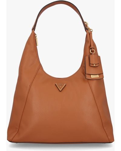 Guess Large Laryn Cognac Hobo Bag - Brown