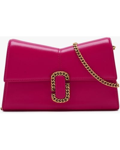Marc Jacobs The St. Marc True Lipstick Pink Leather Chain Wallet