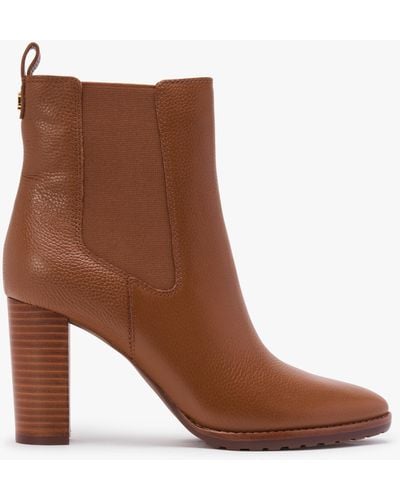 Lauren by Ralph Lauren Mylah Ii Polo Tan Tumbled Leather Ankle Boots - Brown
