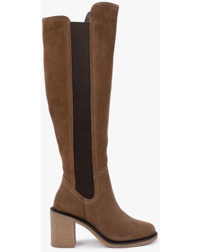 Daniel Seety Tan Suede Knee Boots - Brown