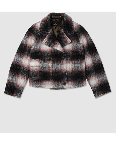 PS by Paul Smith Tartan Pink/black Cropped Coat