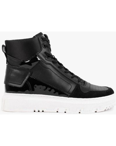 DKNY Mayzi Black Leather High Top Sneakers