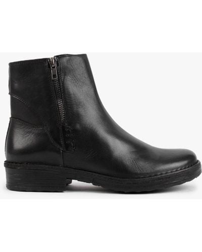 Khrio Black Leather Ankle Boots