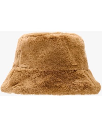 Oakwood Bobland Tan Faux Fur Bucket Hat - Natural