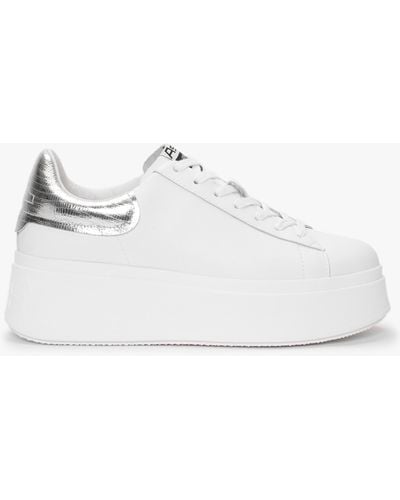 Ash Moby White Silver Leather Chunky Trainers
