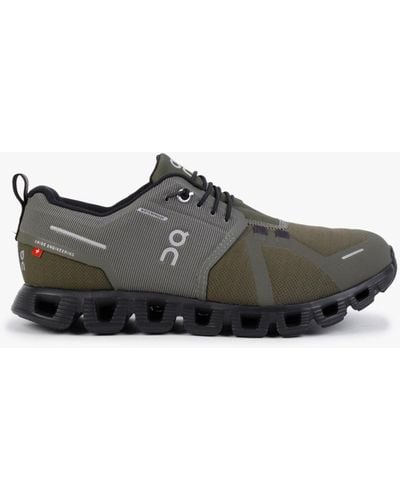 On Shoes Cloud 5 Waterproof Olive Black Sneakers - Green