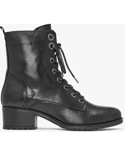 Moda In Pelle Bezzie Black Leather Block Heel Ankle Boots