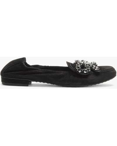 Kennel & Schmenger Malu Diamante Bow Black Suede Court Shoes