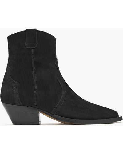 Alpe Addax Black Suede Western Ankle Boots