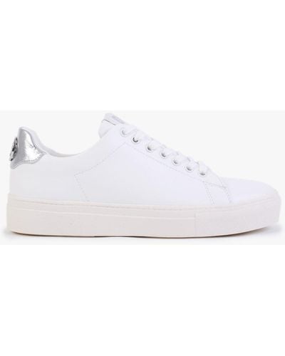 DKNY Chambers White Leather Lace Up Trainers