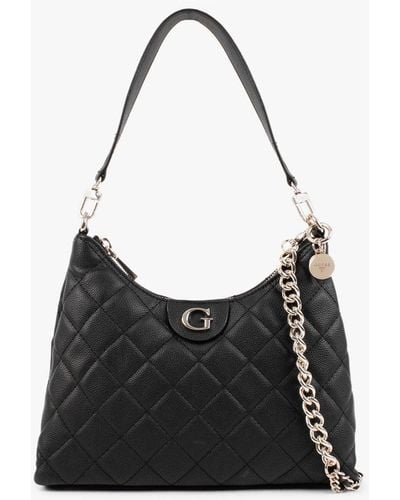Guess Gillian Quilted Black Hobo Bag