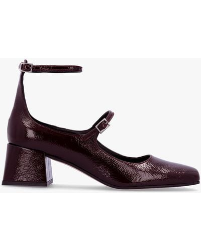 Daniel Sara Burgundy Patent Leather Low Heel Mary Janes - White
