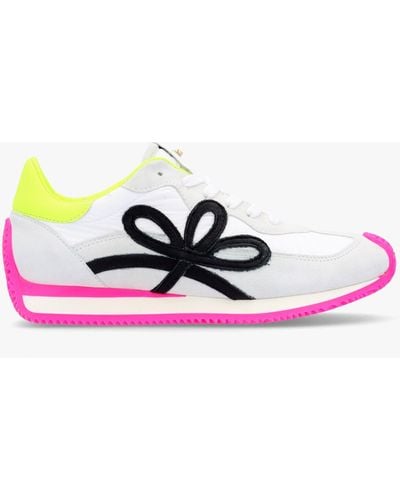 Daniel Movie Pink & Yellow Suede Runner Sneakers - White