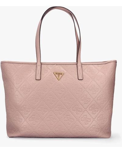 Guess Large Power Play Rosewood Logo Tech Tote Bag - Pink