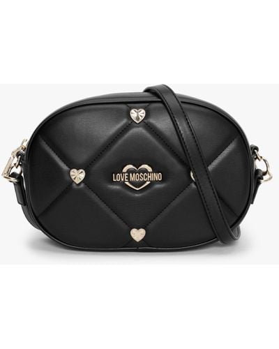 Love Moschino Heart Studs Black Cross-body Bag