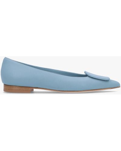 Daniel Nala Blue Leather Pointed Toe Flat Court Shoes