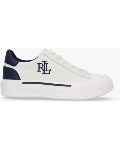 Lauren by Ralph Lauren Daisie Logo White Leather Sneakers
