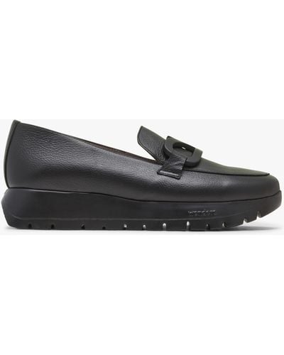Wonders Wild Black Leather Loafers