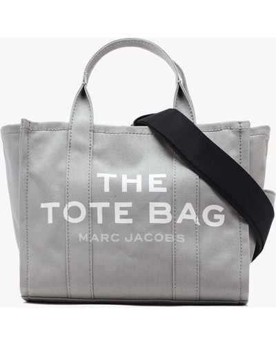 Marc Jacobs The Medium Wolf Grey Canvas Tote Bag