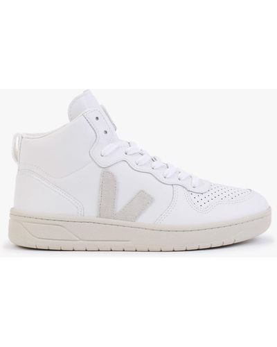 Veja V-15 Leather Extra White Natural High-top Sneakers