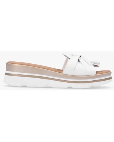 Daniel Rebow White Leather Knot Top Mules