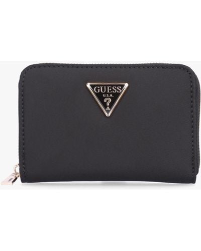 Guess Eco Gemma Black Zip Around Wallet - White