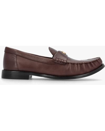 COACH Jolene Maple Leather Loafers - Brown