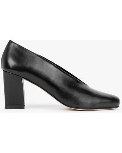 Daniel Aneso Black Leather V Front Court Shoes