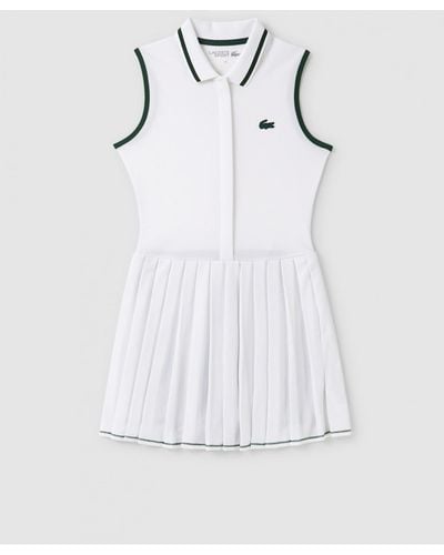 Lacoste Sport Pleated Tennis Dress With Built In Shorts - White