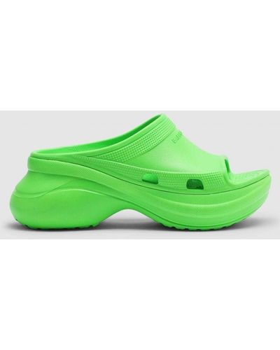 Balenciaga Crocs Green Pool Slides