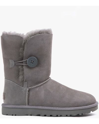 UGG Bailey Button Ii Short Boots In Grey Suede