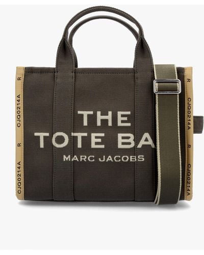 Marc Jacobs The Jacquard Medium Bronze Green Tote Bag - Black