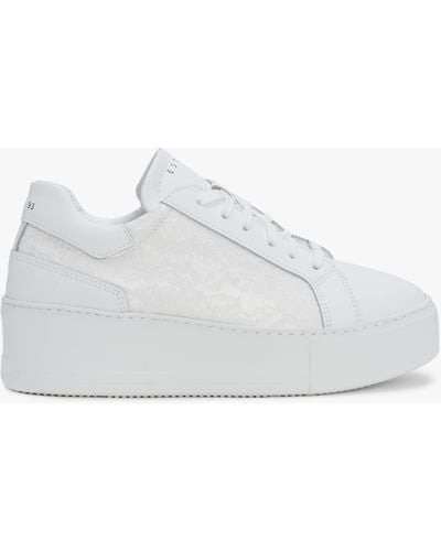 Daniel Siblace White Leather Flatform Trainers