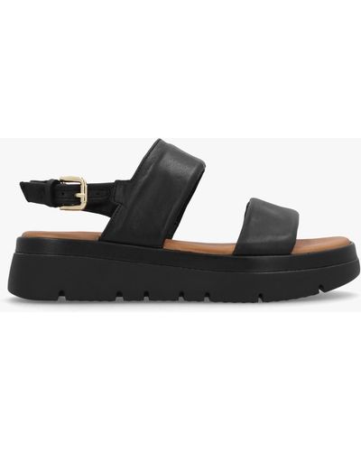 Moda In Pelle Netty Black Leather Chunky Sandals