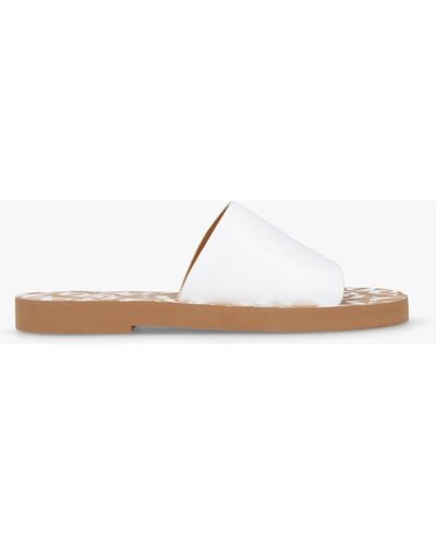 See By Chloé Essie White Leather Pool Sliders