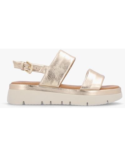 Moda In Pelle Netty Champagne Leather Chunky Sandals - White