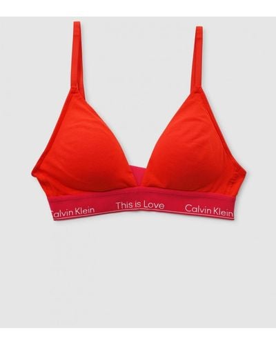 Calvin Klein S This Is Love Triangle Bra - Red