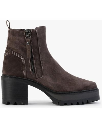 Alpe Galette Brown Suede Ankle Boots