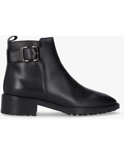 Alpe Drew Black Leather Ankle Boots