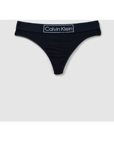 Calvin Klein Ck Underwear Reimagined Heritage Mid Rise Thong - Blue